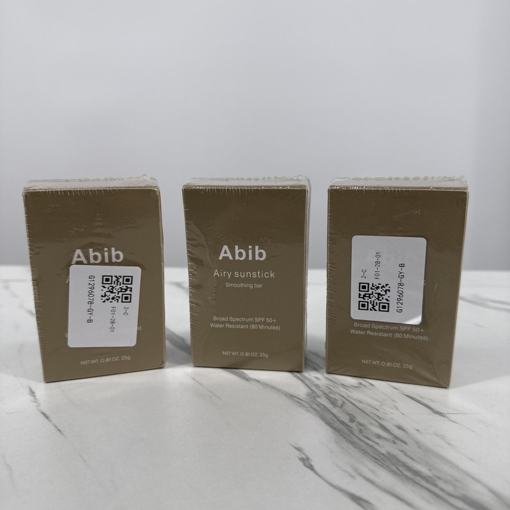 Abib Airy Sunstick Smoothing Bar SPF 50+ Broad Spectrum Water Resistant 3pk